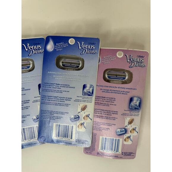 Lot of 4 Discontinued Venus Divine Sealed Razors Blue Pink Purple Y2K 2000s New - Picture 5 of 6